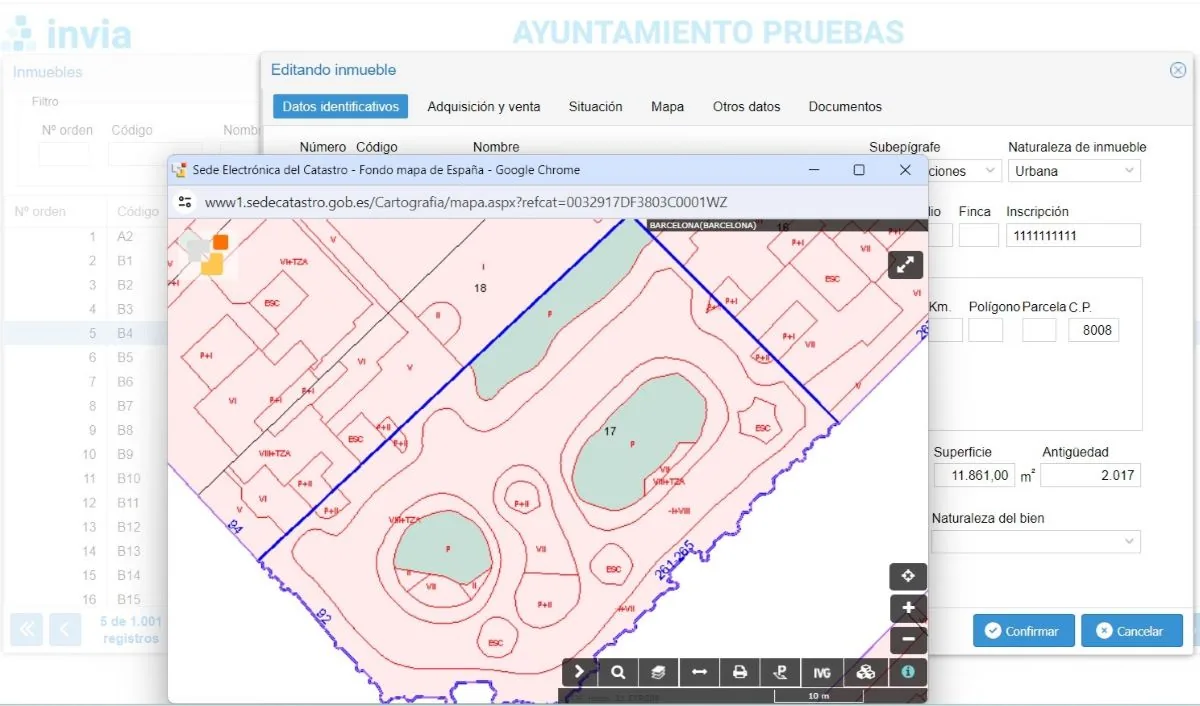 Integración de invia con el catastro: búsqueda de referencia catastral