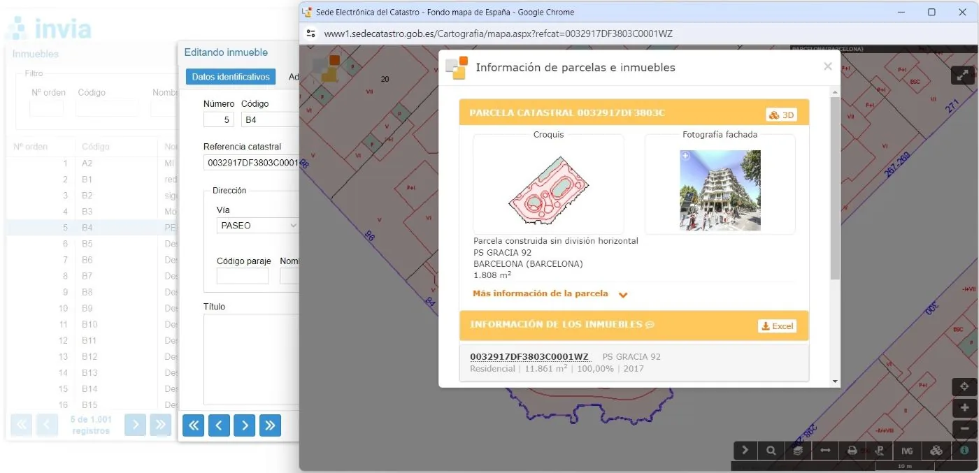 Importación automática de datos por referencia catastral
