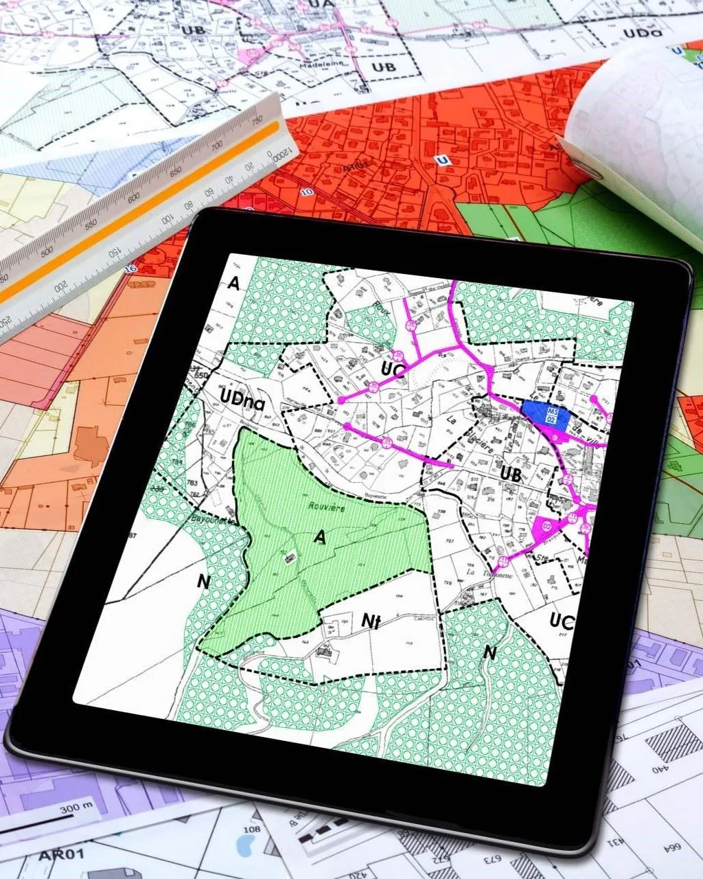 Visor de superficies de bienes municipales sobre el mapa